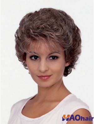 Pas cher beaux cheveux synthétiques courte longueur style classique coupe bouclés