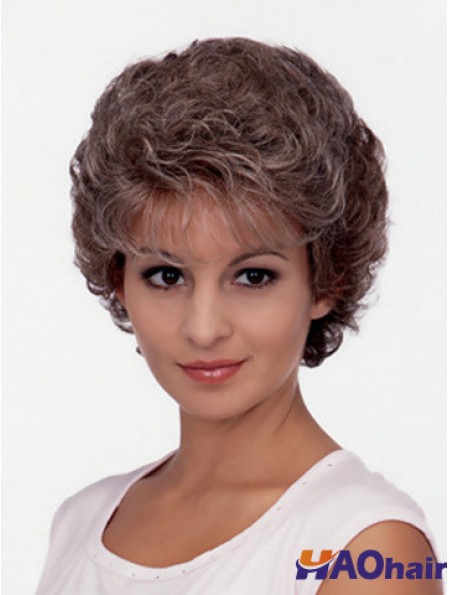 Pas cher beaux cheveux synthétiques courte longueur style classique coupe bouclés