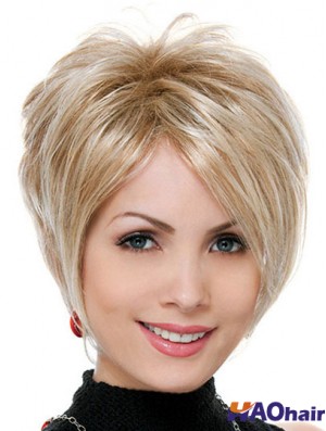 Vente en gros de cheveux synthétiques UK Blonde Boycuts Style droit