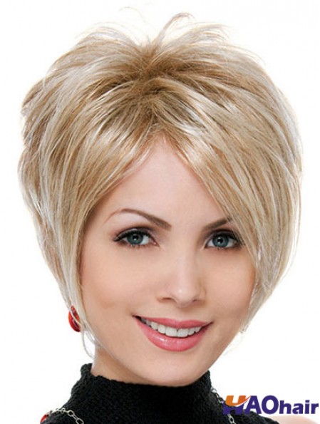 Vente en gros de cheveux synthétiques UK Blonde Boycuts Style droit