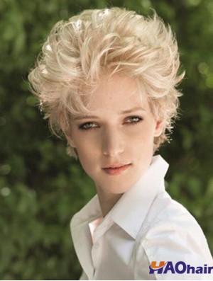 Lace Front Boycuts Short Straight Blonde Sale Cheveux synthétiques