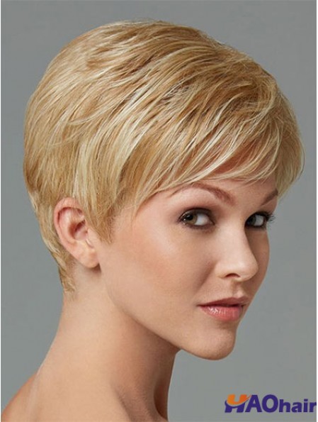 Cheveux synthétiques à vendre Boycuts Longueur recadrée Couleur blonde