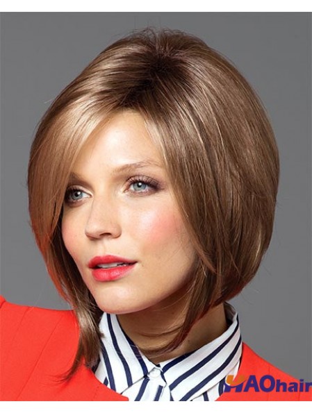 Perruques Bob No-Fuss Bob Straight Capless Brun Longueur Menton