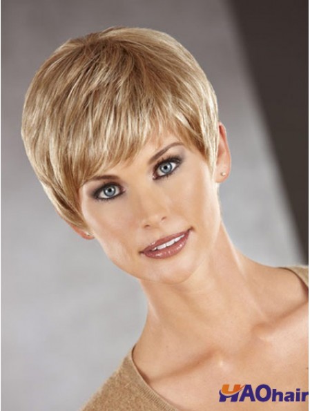 Perruques synthétiques droites Auburn parfaites Boycuts coupées