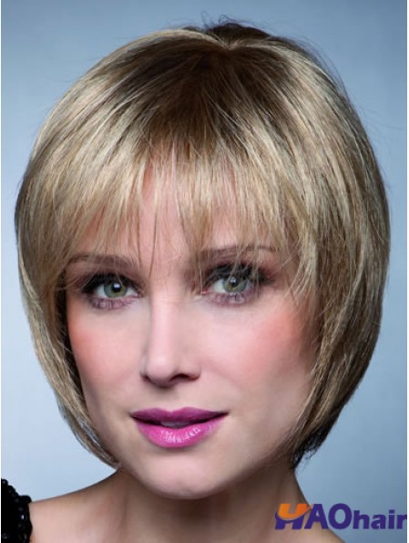 Perruques synthétiques courtes droites blondes courtes Bobs