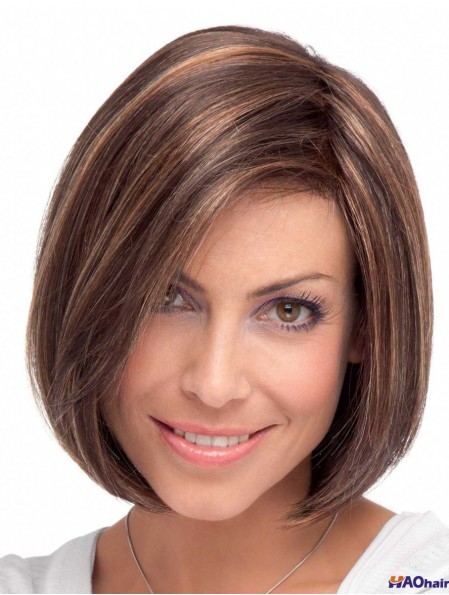 Lace Front Chin Longueur Straight Brown Superbe Bob Perruques