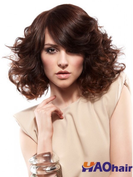 Curly Layered épaule Longueur Auburn magnifique perruques avant de lacet
