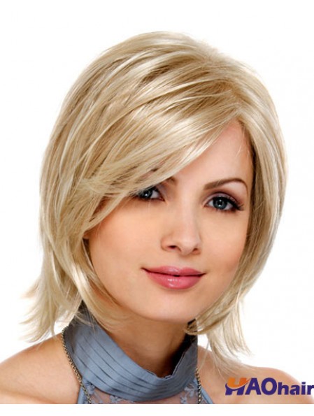 Perruques avant de lacet synthétique blonde Bobs cheveux coupe la longueur du menton