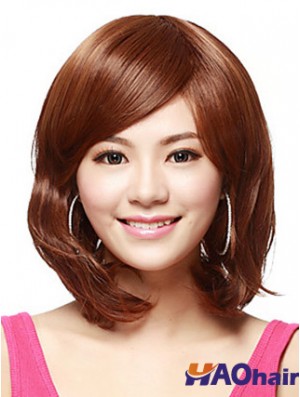 Longueur d'épaule Bobs Perruques Synthétiques Auburn Droite Flexibilité