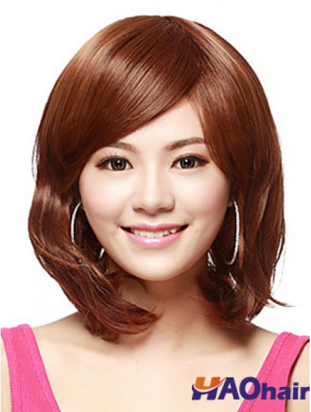 Longueur d'épaule Bobs Perruques Synthétiques Auburn Droite Flexibilité