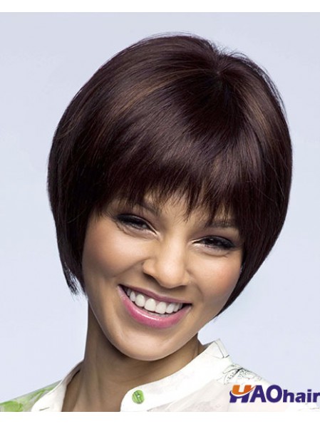 Perruques Bob de haute qualité avec longueur de menton droite Auburn 8  inchLace Front