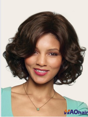 Wavy Without Bangs 10  inchBrun Grandes Perruques Synthétiques