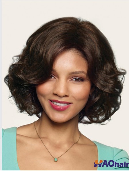 Wavy Without Bangs 10  inchBrun Grandes Perruques Synthétiques