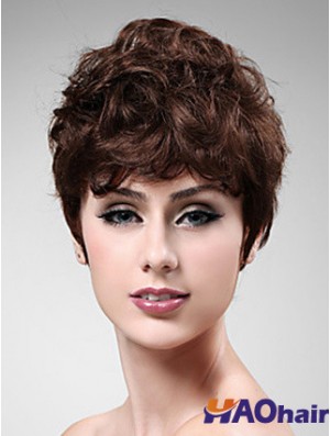 Boycuts courts ondulés Auburn Sassy perruques synthétiques