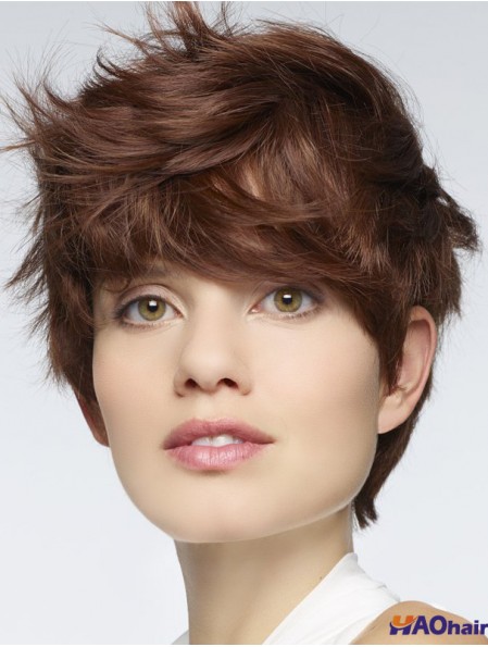Durable 6  inchdroite Auburn Boycuts perruques courtes