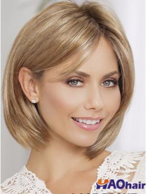 Bobs Blonde Straight Chin Longueur 10  inchPerruques moyennes modernes