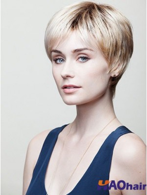 Boycuts droits 8  inchperruques courtes sans tracas