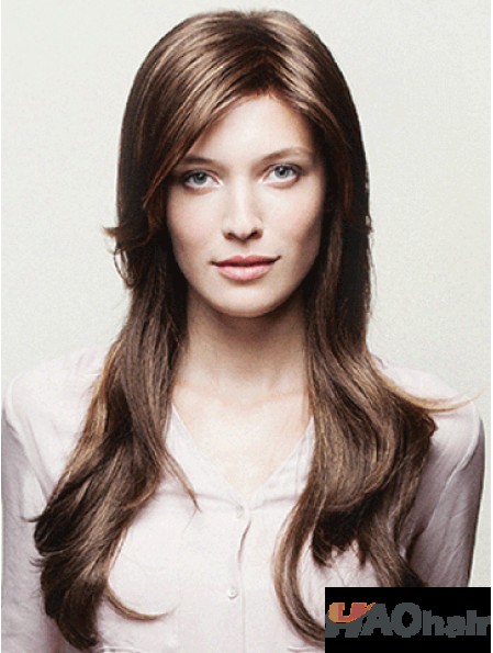 Wavy Sassy 18  inchBrown Layered Long Wigs