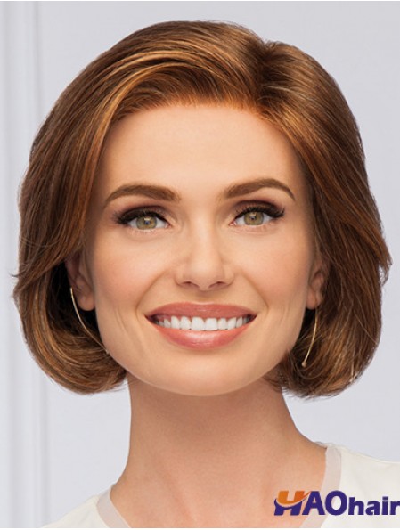 Auburn Wavy Monofilament Bobs 10 pouces perruques synthétiques femmes