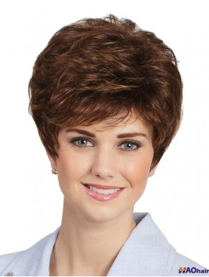Capless Wavy 8  inchBrown Classic Wigs