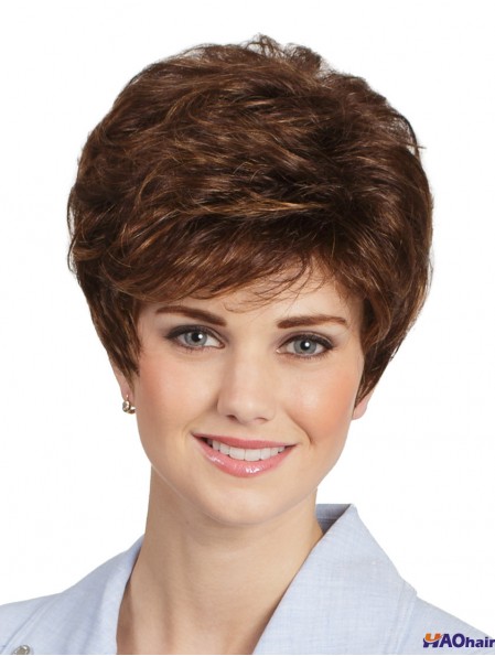 Capless Wavy 8  inchBrown Classic Wigs