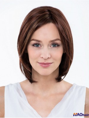 11 pouces droite rouge synthétique épaule longueur capless perruque Bobs