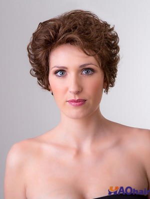 Perruque courte synthétique synthétique monofilament brun 8  inchpour femme