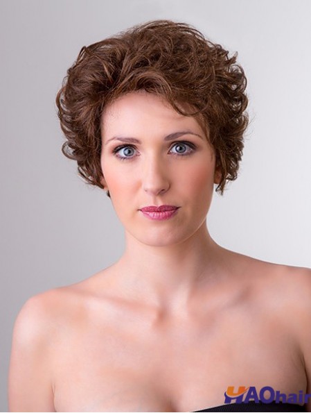 Perruque courte synthétique synthétique monofilament brun 8  inchpour femme