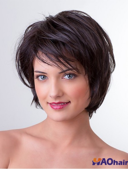 Brun 10  inchBobs Straight Monofilament synthétique femmes perruque Medium