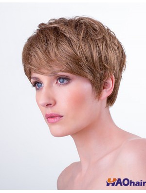 Monofilament synthétique 6  inchBoycuts Straight Auburn Coiffures courtes