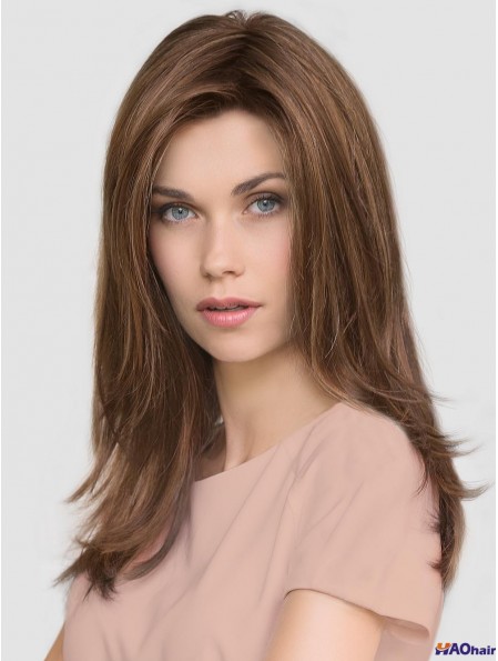 Perruques Mono Longues Layered Straight 16  inchBrunes