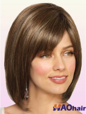 Perruques Bob Style Chin Longueur Lace Front Bobs Cut Brown Color