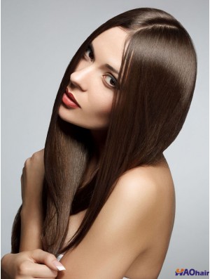 Frontales en dentelle Couleur marron Long Style droit