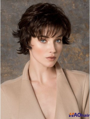 Avec frange courte Auburn Wavy Discount Petite perruques