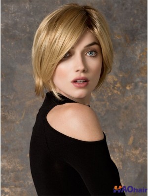 Bobs Chin Longueur Blonde Droite Moins Cher Petite Perruques
