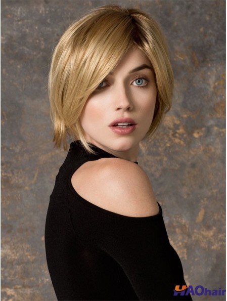 Bobs Chin Longueur Blonde Droite Moins Cher Petite Perruques