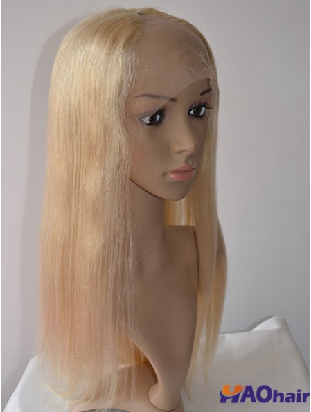 20 pouces avant de lacet droite blonde magnifique partie U perruques