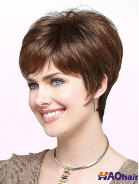 Fabuleux Auburn recadrée droite Boycuts monofilament perruques