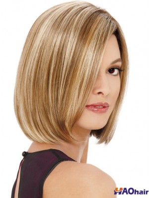 Lace Front Chin Longueur Droite Blonde Abordable Bob Perruques