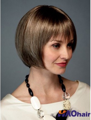 Perruques Bob Trendy Monofilament Marron Longues
