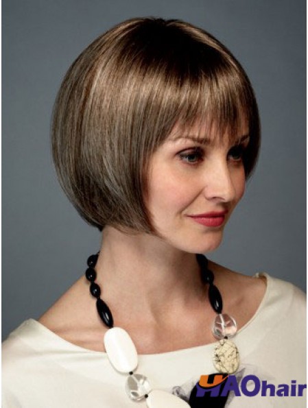 Perruques Bob Trendy Monofilament Marron Longues