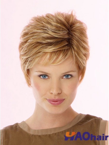 Fabuleuse blonde recadrée ondulée Boycuts Lace Front Wigs