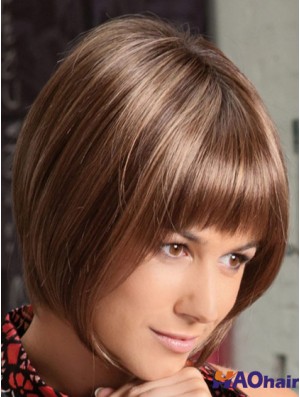 Perruques Auburn Soft Bob Lace Front Longueur Chin
