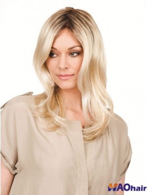 Ondulés sans frange longues perruques parfaites blondes