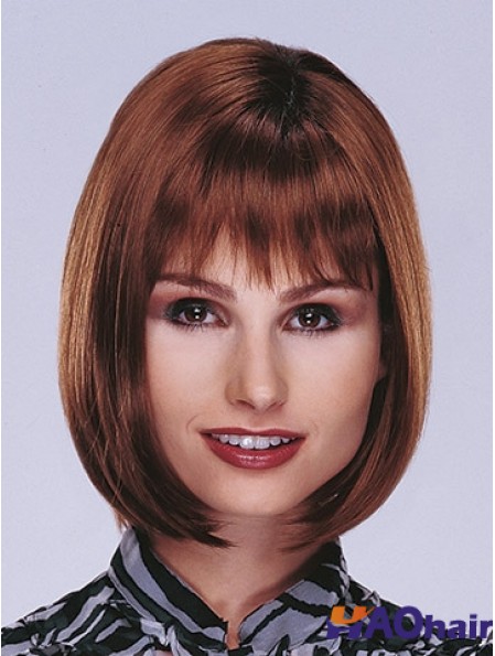Perruques Bob Auburn Top Monofilament Straight Longueur Menton