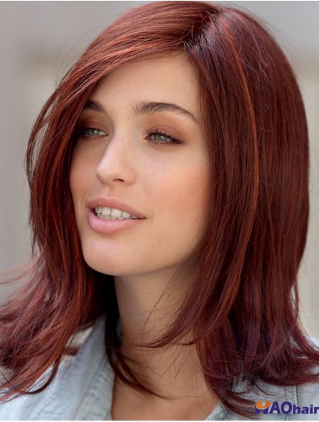 Perruques en ligne Monofilament Couleur rouge Style droit Coupe en couches