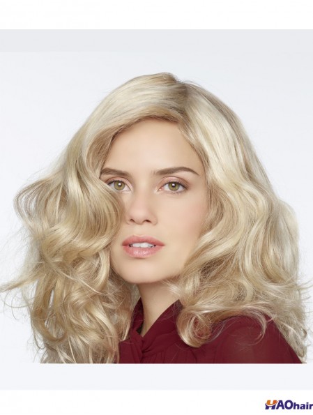 Perruques bouclées synthétiques blondes bouclées 100% attachées à la main