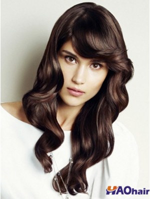 Ondulé avec une frange longue Auburn Amazing Lace Front Wigs