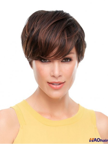 Boycuts ondulés Cropped Brown Best Lace Front Wigs