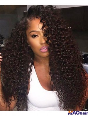Cheveux bouclés remy 20  inchsans frange noir 360 perruques en dentelle